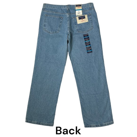 Saddlebred Mens 36x32 Straight Leg Classic Fit Denim Blue Jeans Pants - Picture 11 of 13